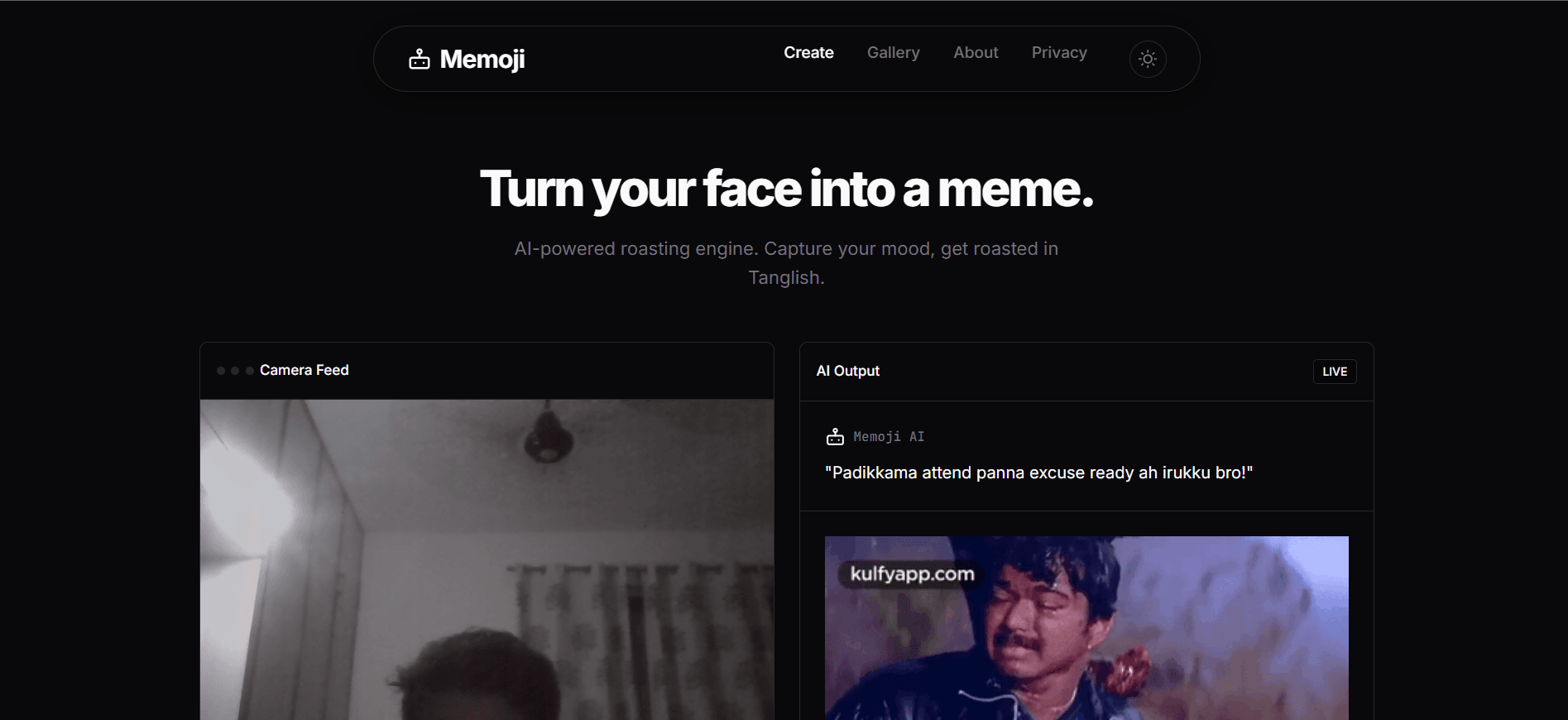 Memoji - AI Roast Generator